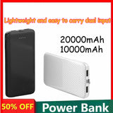 20000mAh 10000mAh Power Bank with Large Capacity Fiber Texture Case Design Thin and Easy To Carry Dual Input