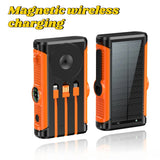2025 NEW Solar Power Bank 20000mAh 22.5W Magnetic Wireless Powerbank Hand Crank with Cable Portable Charger for Outdoor Camping