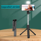 Selfie Stick Wireless Tripod Stand With Light Bluetooth Remote Extendable Portable For IPhone Mobile Phone Live Streaming Travel