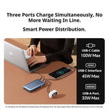 UGREEN Power Bank 20000mAh Large Capacity 145W Fast Charging Built-in Cable 3C Certified Mini Portable External Battery Charger