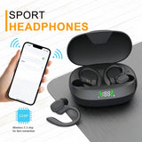 True Wireless Earbuds, Tws Headphones with Microphone, Sports Ear Clip Headphones, Stereo In-Ear Headphones with Led Display