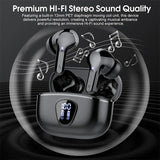Wireless Ear Buds BT5.4 with LED Display IP7 Earphones HiFi Stereo Earbuds ENC Noise Cancelling Headphones with 48H Play Time