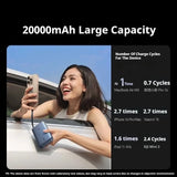 UGREEN Power Bank 20000mAh Large Capacity 145W Fast Charging Built-in Cable 3C Certified Mini Portable External Battery Charger