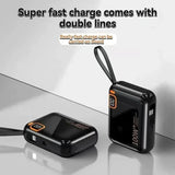 Portable Mini Power Bank, 66W, 20000mAh, Built-in Cable, PD20, Super Fast Charging, Compact, New
