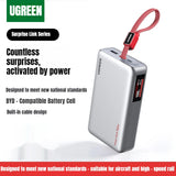 NEW Ugreen PB545 Portable Power Bank 55W Fast Charging 20000Mah Built In Cable National Standard Airplane Train With Screen PC