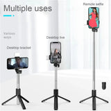 Selfie Stick Wireless Tripod Stand with Light Bluetooth Remote Extendable Tripod for iPhone Mobile Phone Live Streaming