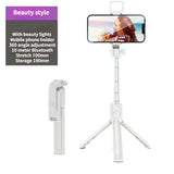 Selfie Stick Wireless Tripod Stand with Light Bluetooth Remote Extendable Tripod for iPhone Mobile Phone Tiktok Live Streaming