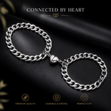 Magnetic Heart Couple Bracelets – Matching Stainless Steel Set for Him & Her