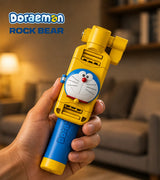 Doraemon mini wired selfie stick in blue with 3.5mm jack cable and extendable smartphone clamp