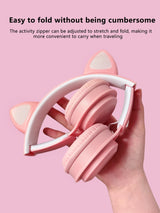 Cat Ear Headphones with Wireless Technology, Featuring RGB Lighting Effect, BT 5.0 with Low Latency, Long Battery Life, as a Gif