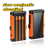 2025 NEW Solar Power Bank 20000mAh 22.5W Magnetic Wireless Powerbank Hand Crank with Cable Portable Charger for Outdoor Camping
