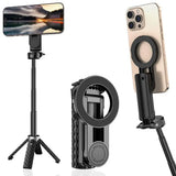 Magnetic Selfie Sticks For Smart Phone Mini Telescopic Tripod 3 In 1 Phone Stand For Vlog Live Broadcast Self-timer Stick