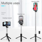 Selfie Stick Foldable Portable Tripod With LED Fill Light Bluetooth Shutter Remote Control For Mobile Phone Vlog Shooting Record