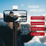 Selfie Stick Foldable Portable Tripod With LED Fill Light Bluetooth Shutter Remote Control For Mobile Phone Vlog Shooting Record