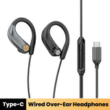 Ear hanging, non in ear Type-C digital gaming earphones, wired running, sports, with microphone, open design