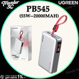 NEW Ugreen PB545 Portable Power Bank 55W Fast Charging 20000Mah Built In Cable National Standard Airplane Train With Screen PC
