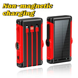 2025 NEW Solar Power Bank 20000mAh 22.5W Magnetic Wireless Powerbank Hand Crank with Cable Portable Charger for Outdoor Camping
