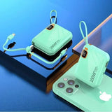 Portable Mini Power Bank, 66W, 20000mAh, Built-in Cable, PD20, Super Fast Charging, Compact, New